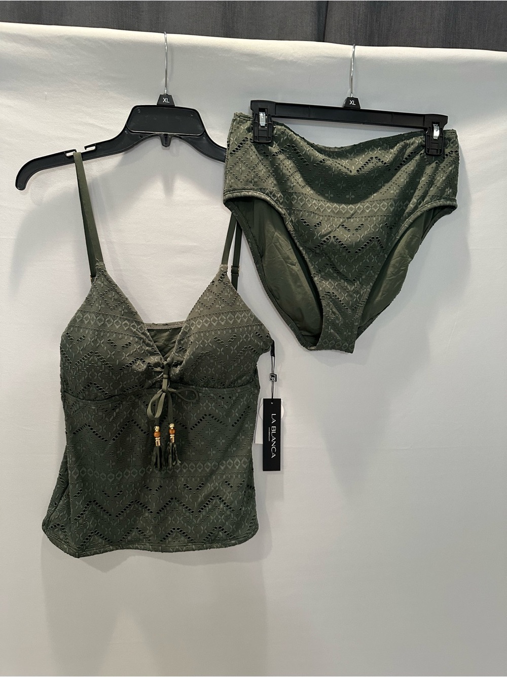 La Blanca Olive Eyelet Swim Wear